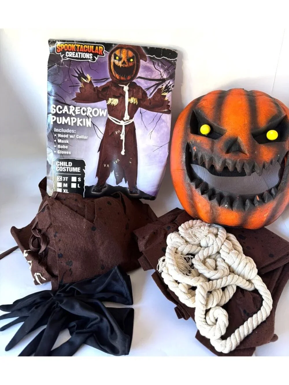 Spooktacular Scarecrow Pumpkin Head Costume Child Size 3T